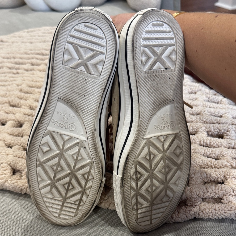 Women's High-Top Canvas Sneakers in Tan - Picture 5 of 6